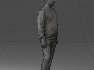 man sleeveless jacket and eans 0511 Modèle 3D
