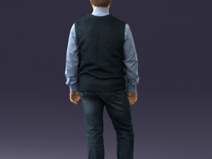 man sleeveless acket and jeans 0511 3d print ready Modelo de Impressão 3D