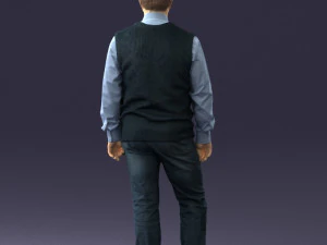 man sleeveless acket and jeans 0511 3d print ready 3D Print Model