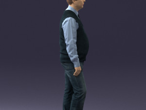 man sleeveless acket and jeans 0511 3d print ready Modelo de Impressão 3D