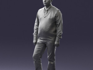 man sleeveless acket and jeans 0511 3d print ready Modelo de Impressão 3D