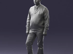 man sleeveless acket and jeans 0511 3d print ready 3D Print Model