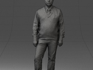 man sleeveless acket and jeans 0511 3d print ready Modelo de Impressão 3D