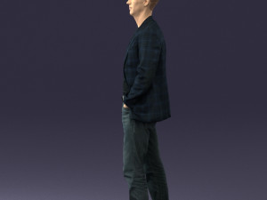 guy blue plaid jacket 0506 Modèle 3D