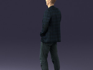 guy blue plaid jacket 0506 Modèle 3D