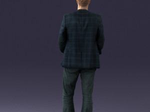 guy blue plaid jacket 0506 Modèle 3D