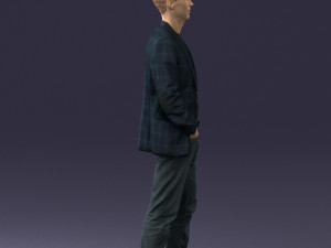 guy blue plaid jacket 0506 Modèle 3D