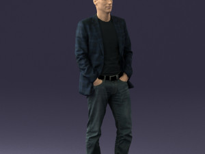 guy blue plaid jacket 0506 Modèle 3D