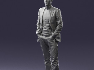 guy blue plaid jacket 0506 Modèle 3D