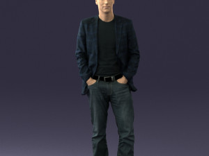 guy blue plaid jacket 0506 3d print ready 3D Принт Модель