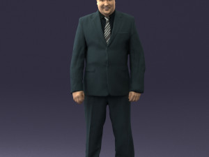 fat man suit with striped tie 0505 3D 모델