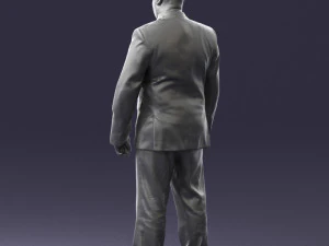 fat man suit with striped tie 0505 3D Model
