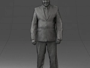 fat man suit with striped tie 0505 3D Model