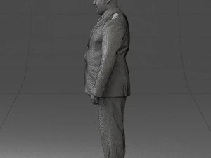 fat man suit with striped tie 0505 3D Model
