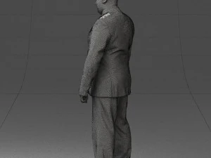 fat man suit with striped tie 0505 3D Model