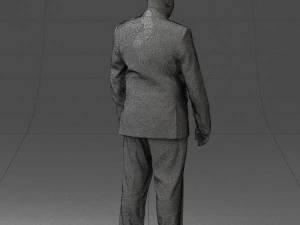 fat man suit with striped tie 0505 3D Model