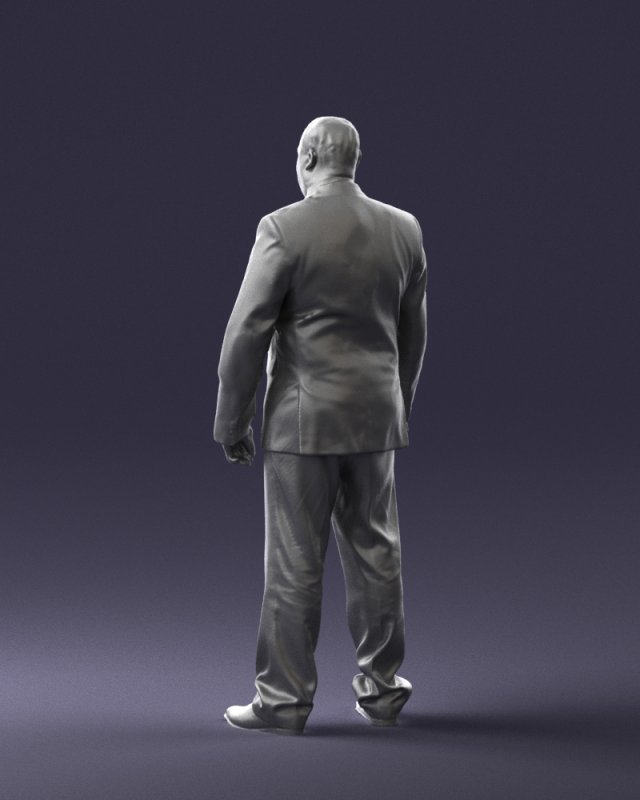 Download fat man suit with striped tie 0505 3d print ready 3D Model