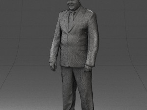 fat man suit with striped tie 0505 3d print ready Modelo de Impressão 3D