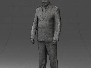 fat man suit with striped tie 0505 3d print ready 3D Print Model