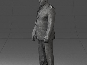 fat man suit with striped tie 0505 3d print ready Modelo de Impressão 3D