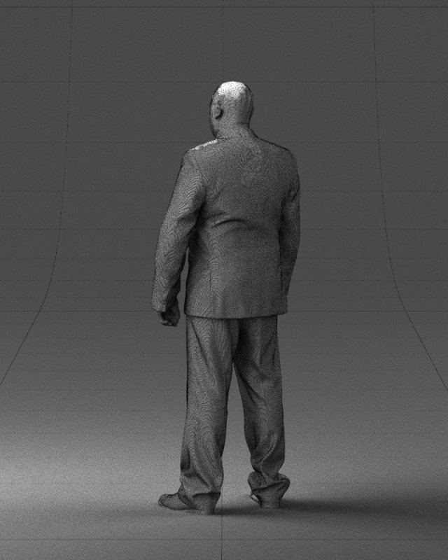 Download fat man suit with striped tie 0505 3d print ready 3D Model