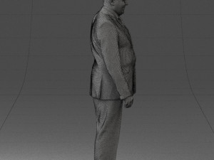 fat man suit with striped tie 0505 3d print ready Modelo de Impressão 3D