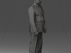 fat man suit with striped tie 0505 3d print ready Modelo de Impressão 3D