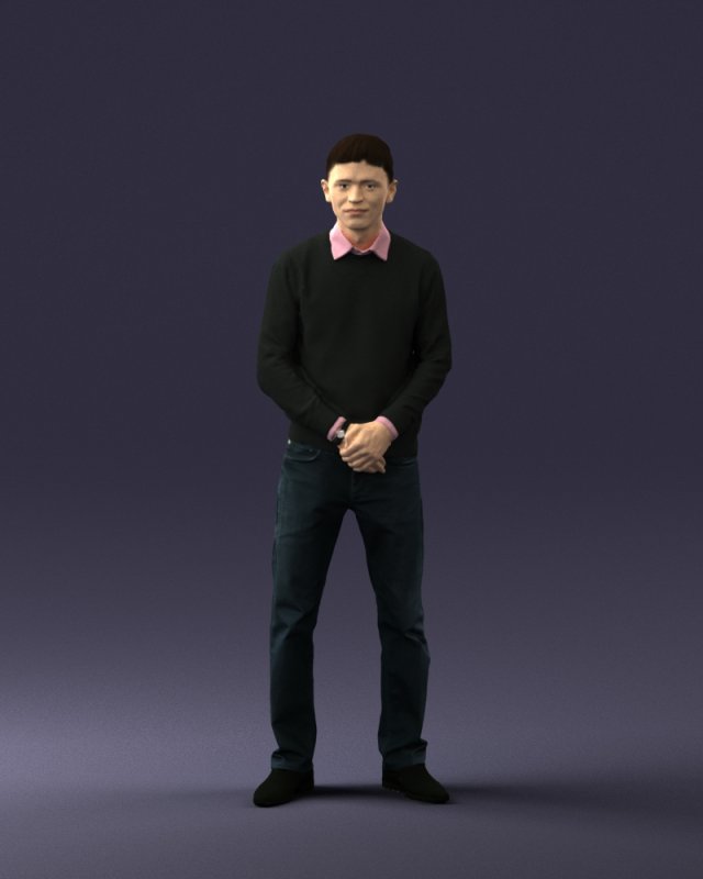 boy in pink shirt 0504 3D Model .c4d .max .obj .3ds .fbx .stl .blend