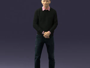 menino de camisa rosa 0504 impress&atilde;o 3D pronta Modelo de Impressão 3D