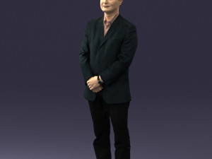 man dark striped suit 0502 3D Modell