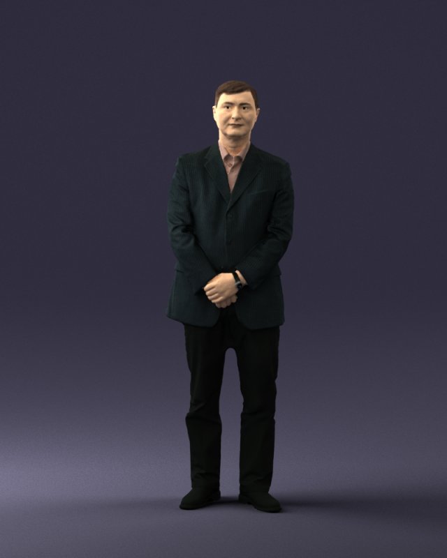 man dark striped suit 0502 3d print ready 3D-Druckmodell .c4d .max .obj .3ds .fbx .stl .blend 