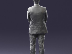 man dark striped suit 0502 3d print ready 3D-Druckmodell