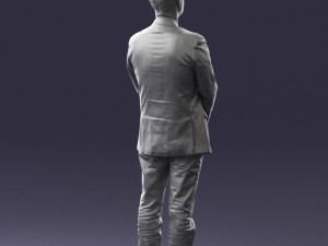man dark striped suit 0502 3d print ready 3D-Druckmodell