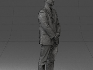 man dark striped suit 0502 3d print ready 3D-Druckmodell