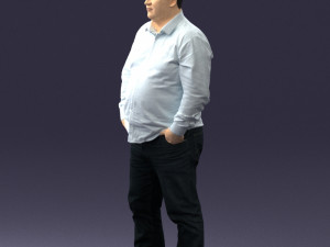 fat man shirt outside 0498 3D Модель
