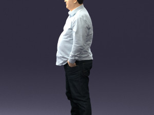 fat man shirt outside 0498 3D Модель