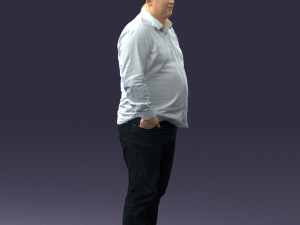 fat man shirt outside 0498 3D Модель