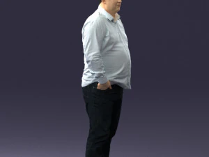 fat man shirt outside 0498 3D Model