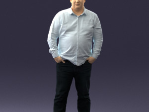 fat man shirt outside 0498 3D Модель
