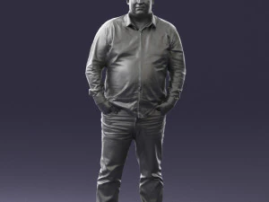 fat man shirt outside 0498 3D Model