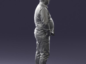 fat man shirt outside 0498 3D Модель