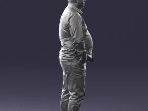 fat man shirt outside 0498 3D Model