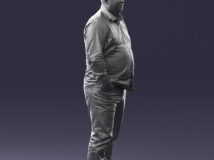 fat man shirt outside 0498 3D Модель