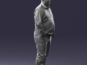fat man shirt outside 0498 3D Model