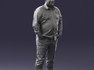 fat man shirt outside 0498 3D Модель