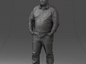fat man shirt outside 0498 3D Модель