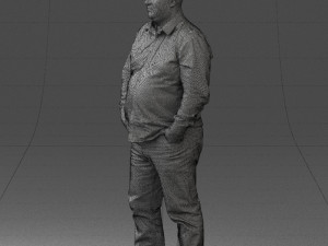 fat man shirt outside 0498 3D Модель
