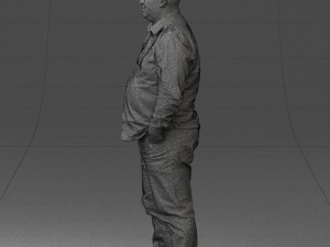 fat man shirt outside 0498 3D Модель