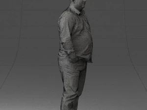 fat man shirt outside 0498 3D Model