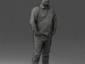 fat man shirt outside 0498 3D Модель